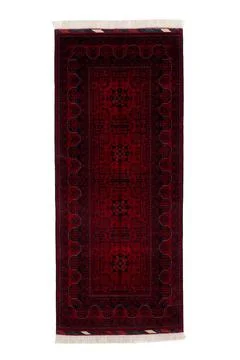 Patterned Afghan rugs on a white background Stock Photos