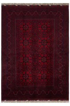 Patterned Afghan rugs on a white background Stock Photos