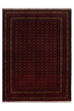 Patterned Afghan rugs on a white background Stock Photos