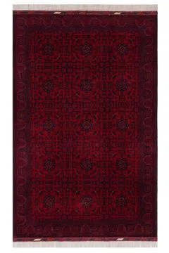 Patterned Afghan rugs on a white background Stock Photos