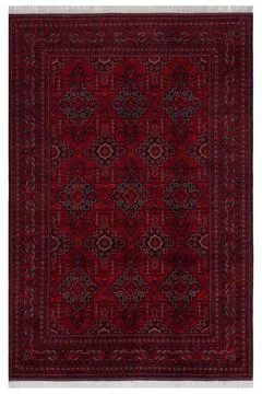 Patterned Afghan rugs on a white background Stock Photos