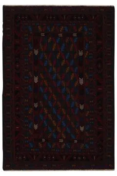 Patterned Afghan rugs on a white background Stock Photos