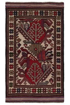 Patterned Afghan rugs on a white background Stock Photos