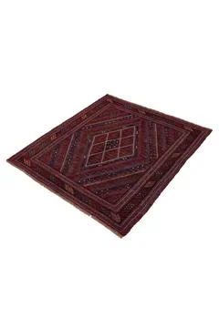 Patterned Afghan rugs on a white background Stock Photos