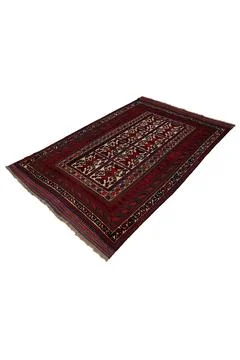 Patterned Afghan rugs on a white background Stock Photos