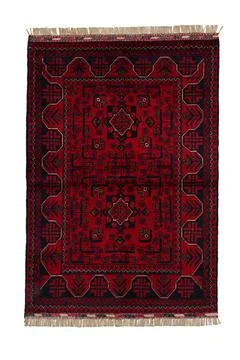 Patterned Afghan rugs on a white background Stock Photos