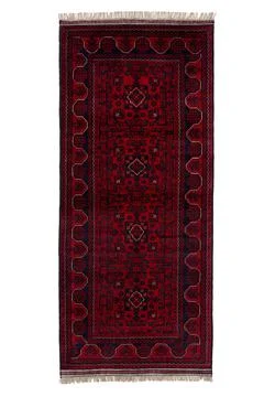 Patterned Afghan rugs on a white background Stock Photos