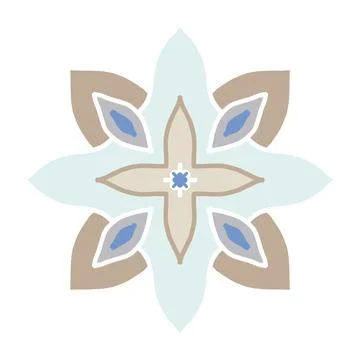 Patterned azulejo floor tile. Abstract geometric background. Vector illustration Stock Illustration