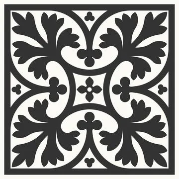Patterned azulejo floor tiles. Abstract geometric background. Vector illustra Stock Illustration