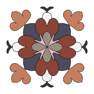 Patterned azulejo floor tiles. Abstract geometric background. Vector Stock Illustration