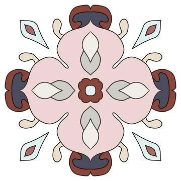 Patterned azulejo floor tiles. Abstract geometric background. Vector Stock-Illustration
