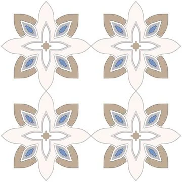 Patterned azulejo floor tiles. Abstract geometric background. Vector Stock Illustration