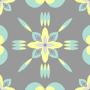 Patterned azulejo floor tiles. Abstract geometric background. Vector Stock Illustration