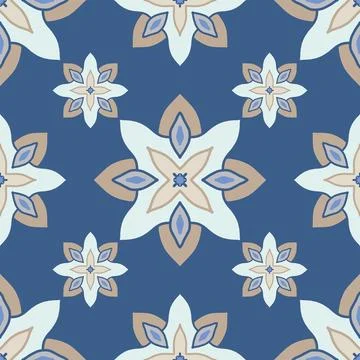 Patterned azulejo floor tiles. Abstract geometric background. Vector Stockillustratie