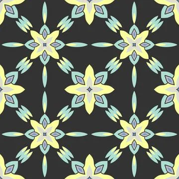 Patterned azulejo floor tiles. Abstract geometric background. Vector Stockillustratie