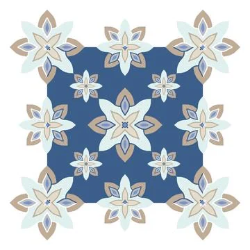 Patterned azulejo floor tiles. Abstract geometric background. Vector Stockillustratie