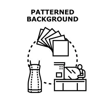 Patterned background creating process in textile production 스톡 일러스트