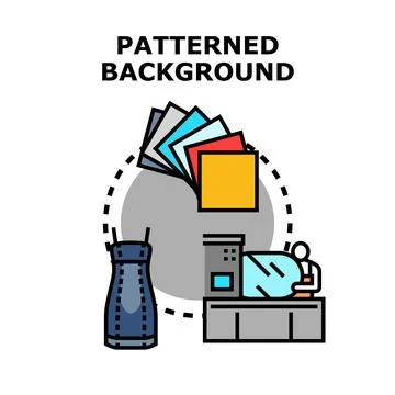 Patterned background creating process in textile production Illustrazione stock