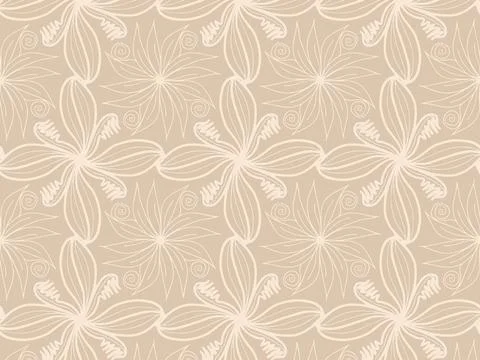 Patterned background, floral design. Brown color, vector Stock Illustration