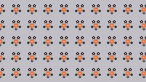 Patterned Background with Stars and Floral Elements. Video stock 325381345