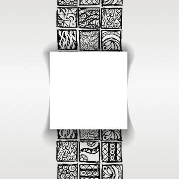 Patterned background in the style of Maya with Sticker Stock Illustration