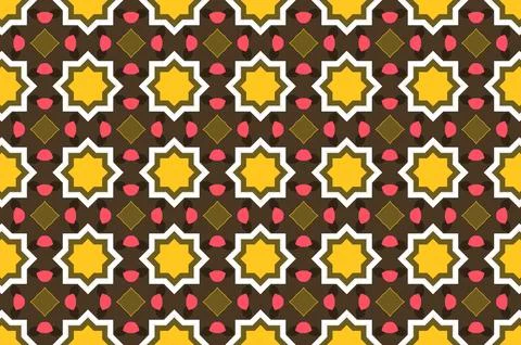A patterned background with yellow, pink and brown colors Stock Illustration