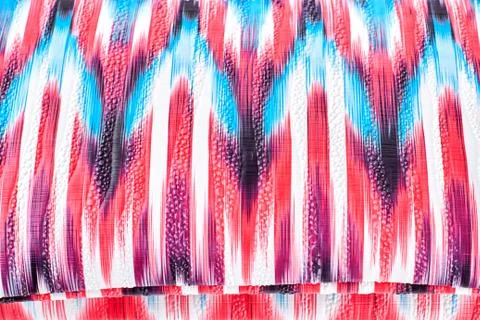 Patterned bag for cosmetics close up. Stock Photos