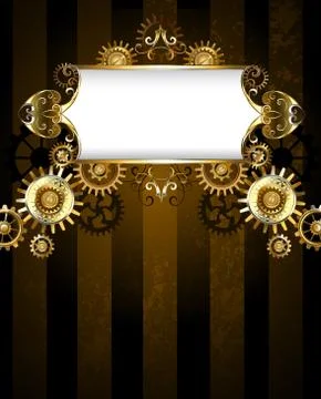 Patterned banner with gears Illustrazione stock