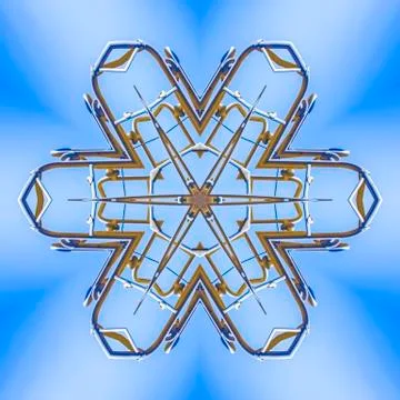 Patterned beams of metal from a work site Stock Photos