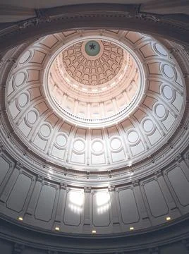 Patterned ceiling of the Texas Capitol Stock Photos