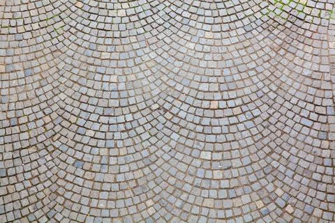 Patterned cobblestone street Stock Photos