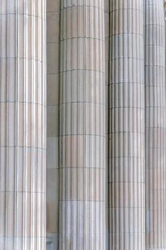 Patterned column posts of a building at Silicon Valley in Downtown San Jose Stock Photos