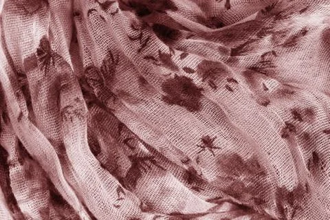 Patterned crumpled fabric texture background. Stock Photos