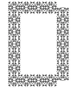 Patterned decorative letter isolated on white background.Inwrought font. Illustrazione stock