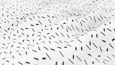 Patterned Fabric with Black Geometric Designs on White Background Stock Footage 341926029