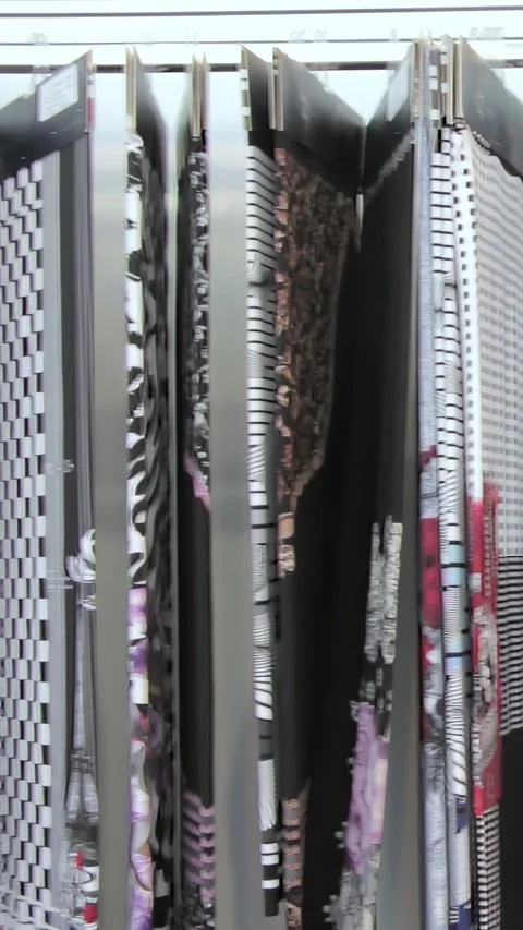 Patterned Fabric Wonderland Showcasing Creative Textile Artistry Stock Footage 344617720