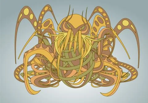Patterned fantastic creature Cthulhu Stock Illustration
