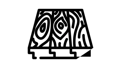 Patterned flooring line icon animation Stock Footage 166397461