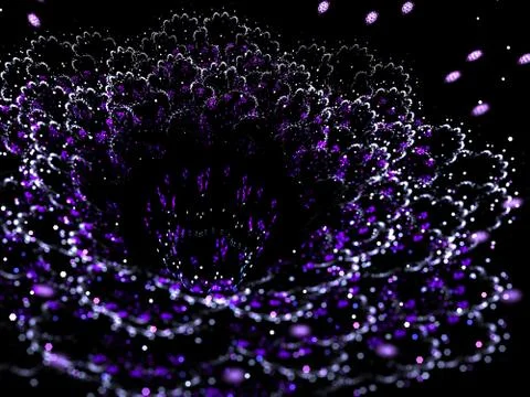 Patterned Flower Background with Bokeh Effect   - Fractal Art Illustrazione stock