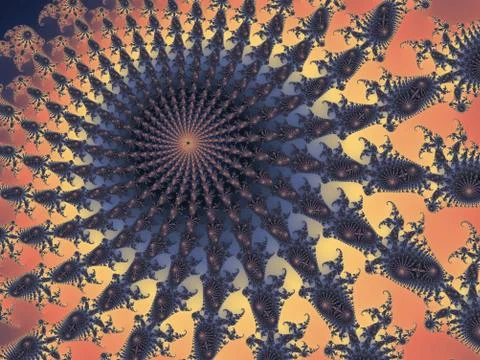 Patterned fractal background with spiral Stock Illustration