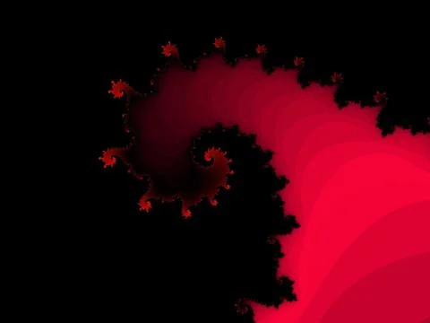 Patterned fractal spiral on a black background. Stockillustratie