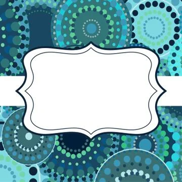 Patterned frame background invitation circular ornament blue Illustrazione stock