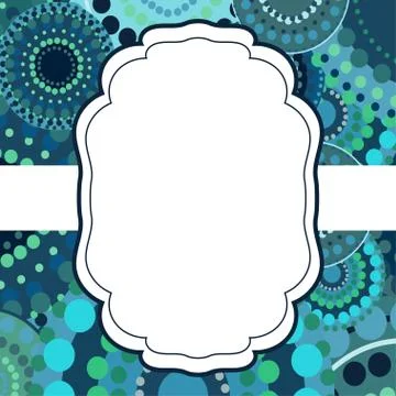 Patterned frame background invitation circular ornament blue Stockillustratie