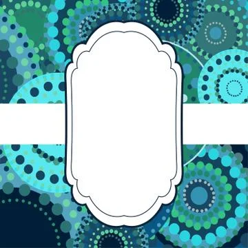 Patterned frame background invitation circular ornament blue Illustrazione stock