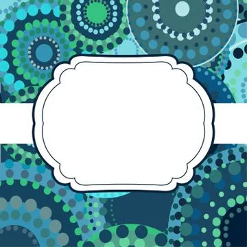 Patterned frame background invitation circular ornament blue Stockillustratie