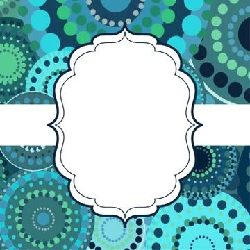 Patterned frame background invitation circular ornament blue Illustrazione stock