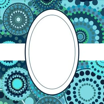 Patterned frame background invitation circular ornament blue Stockillustratie