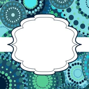 Patterned frame background invitation circular ornament blue Stock Illustration