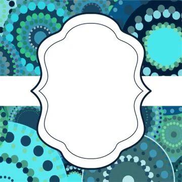 Patterned frame background invitation circular ornament blue Illustrazione stock