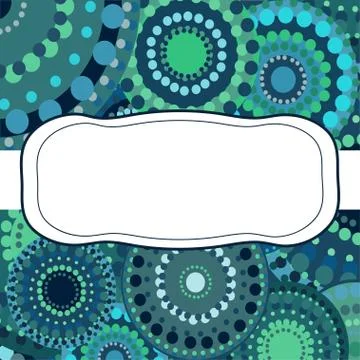 Patterned frame background invitation circular ornament blue Stockillustratie